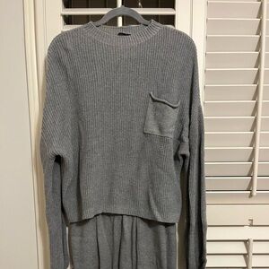Gray 2 piece sweater pant set - Large